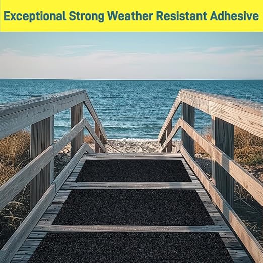 Anti Slip Tape, 12 Inch x 16 Ft Grip Tape for Stairs Outdoor/Indoor, Waterproof Non Skid Roll for Stair Treads Non Slip, High Traction Friction Abrasive Adhesive Stair Steps - Black