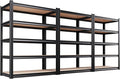 Set of 3 46" W Garage Shelving-2050 lbs 5 Tier Storage Shelves,Adjustable Heavy Duty Metal Shelving Unit and Storage Large Rack,Utility Steel Shelf for Warehouse Industrial Pantry 71"x46"x18"