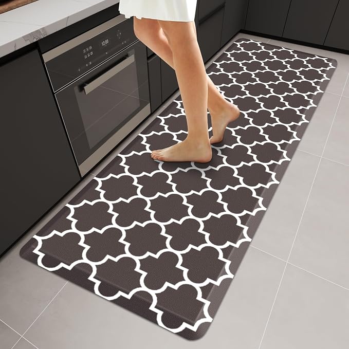 WISELIFE Anti Fatigue Floor Mat - 4/5 Inch Thick Kitchen Mat Non Slip Waterproof Heavy Duty Ergonomic Comfort Mat Durable for Home, Office, Sink, Laundry,(24" x 70", Chocolate)