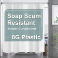 AmazerBath 78 Inch White Shower Curtain, 72 x 78 Plastic, Heavy Duty, Waterproof Thick PEVA with 3 Weighted Stones and 12 Rustproof Grommet Holes