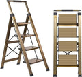 XinSunho 4 Step Ladder, Aluminum 4 Step Stool with Retractable Handrail and Anti-Slip Wide Pedal, Folding Stool Ladders 4 Steps, 330lbs Safety Household Slim Ladder