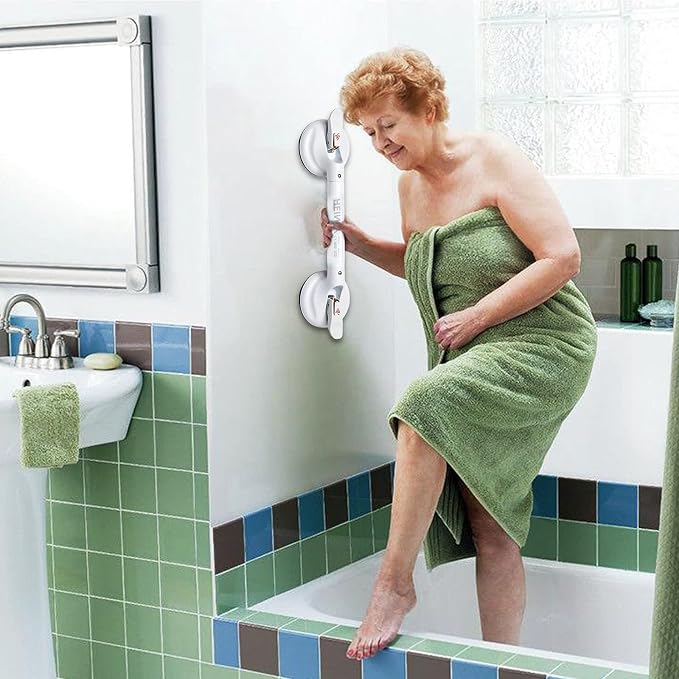 21inch Upgrade Suction Shower Grab Bar, Portable Shower Handle Bar Suction Grip Bar Bathtub Handle with Strong Hold Suction Cup Fitting and Rapid Release for Bathroom(Max Capacity :300lb