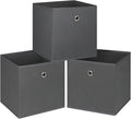 Foldable Storage Cubes Bins ,11 Inch Cloth Storage Cube Fabric Storage Box Cubes Organizer Baskets with Handles for Home Organizer Set of 3 (Grey)
