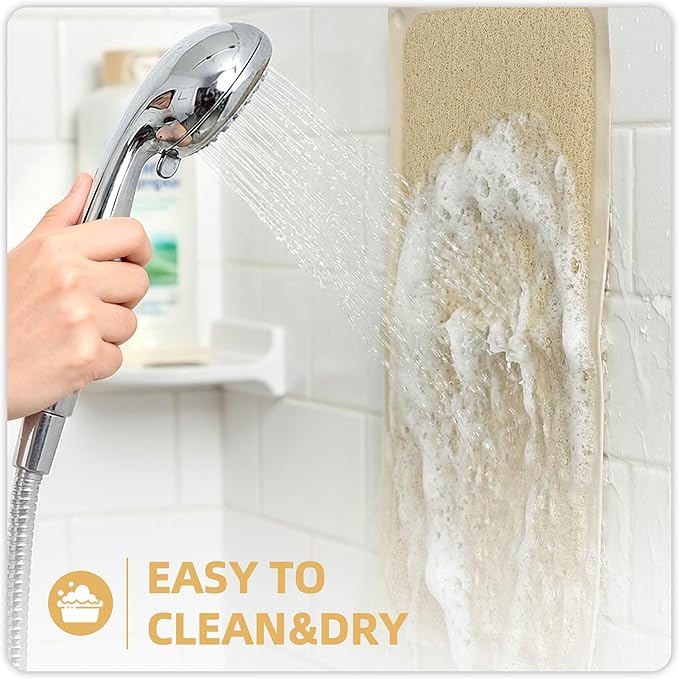 Upgraded Anti Slip Shower Mat for Inside Shower,Non Slip Bathtub Mat with Suction Cups,Shower Floor Mat,Scrubber Mats,Easy to Clean,Quick Dry,Easy Drainage,Loofah Bath Mat for Tub,Beige,17''x32''