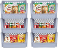 TidyFriend 6 Pack XLarge Plastic Stackable Storage Bins Open Front for Pantry Organizers and Storage, Pantry Storage for Kitchen and Home Organization, Dorm Room Essentials (Light Grey)