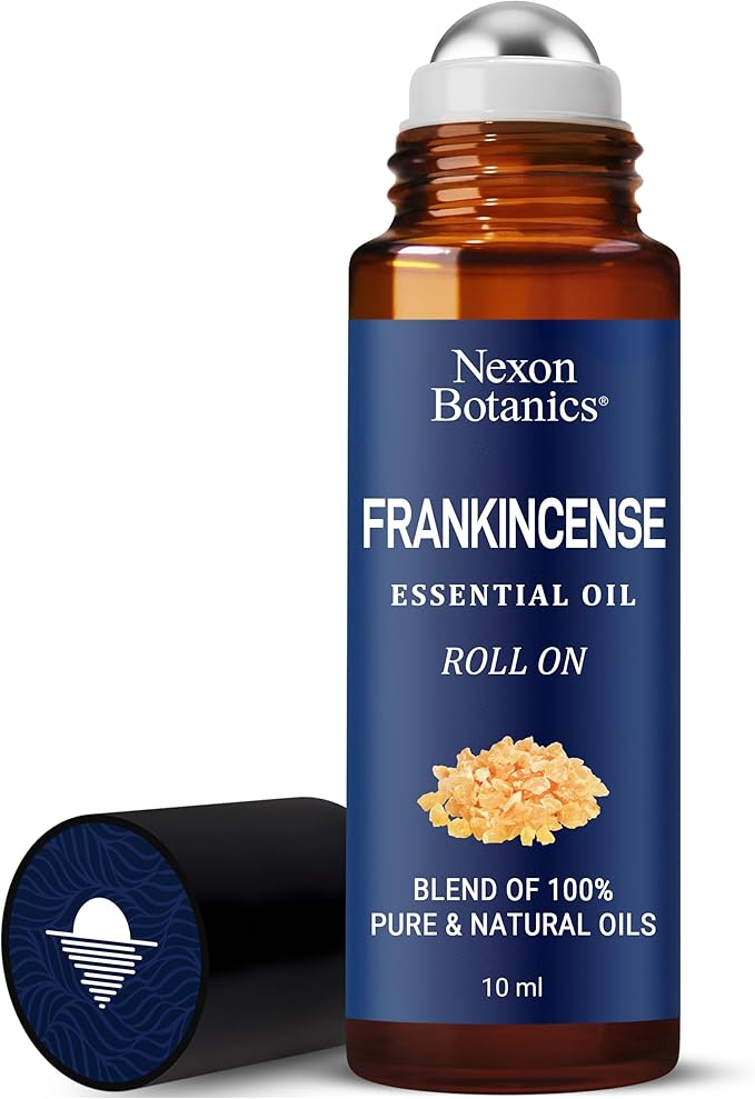 Frankincense Essential Oil Roll-On Blend 10 ml - Pure, Natural Oil with Grapeseed for Aromatherapy & Skin Care - Nexon Botanics