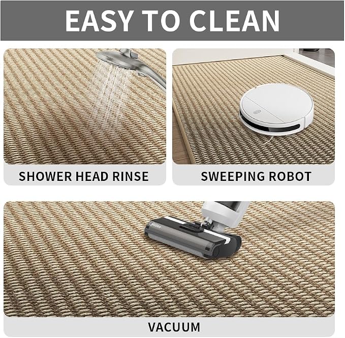 Indoor Doormat, 24" x 40", Camel and Beige, Non-Slip Washable Doormats, Low Profile Front Doormat, Front Door Mat Outdoor Entrance, Entryway, Kitchen mats for Floor