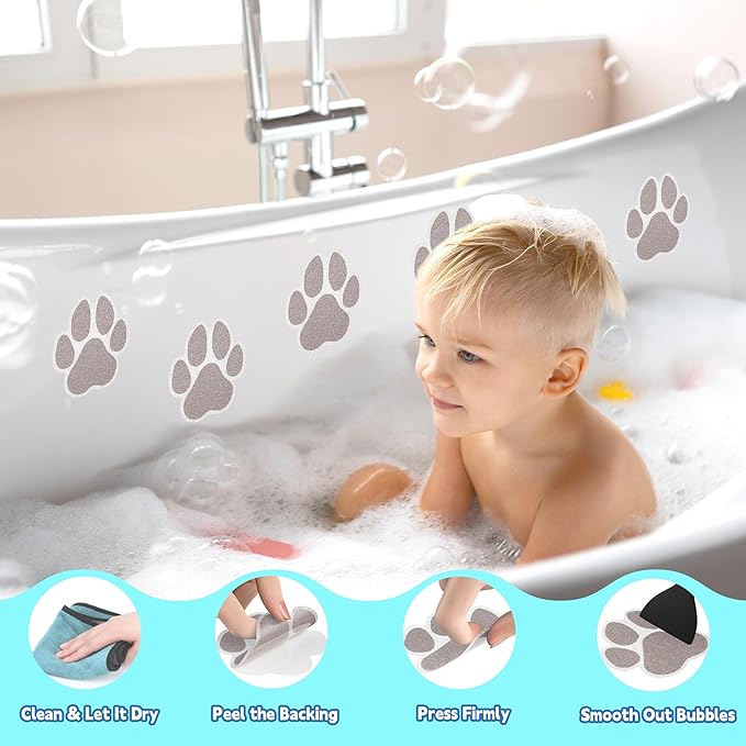 Secopad 20 PCS Original Non-Slip Bathtub Stickers, Large Safety Bathroom Tubs Showers Treads Adhesive Decals with Scraper