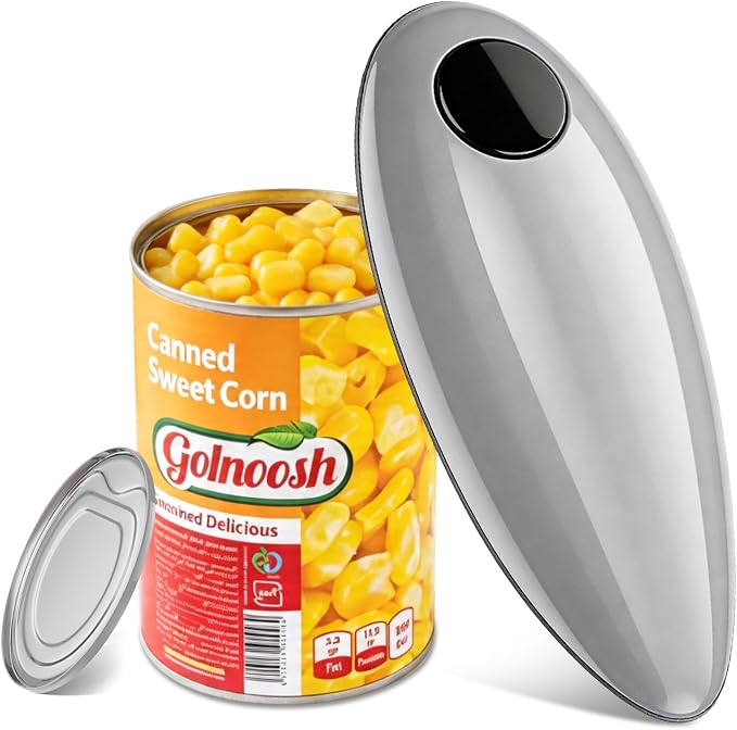 Electric Can Opener, Handheld One-touch Automatic Can opener, Smooth Edge Kitchen Gadget Can Openers Electric for Seniors with Arthritis Gray