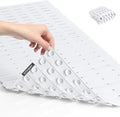 OTHWAY Non Slip Shower Mats, 36.6" x 16.9" Shower Mats for Inside Shower, Soft TPE Bath Mat for Tub Non Slip, Anti Slip Shower Floor Mat with Suction Cups, Machine Washable Shower Stall Mat, White