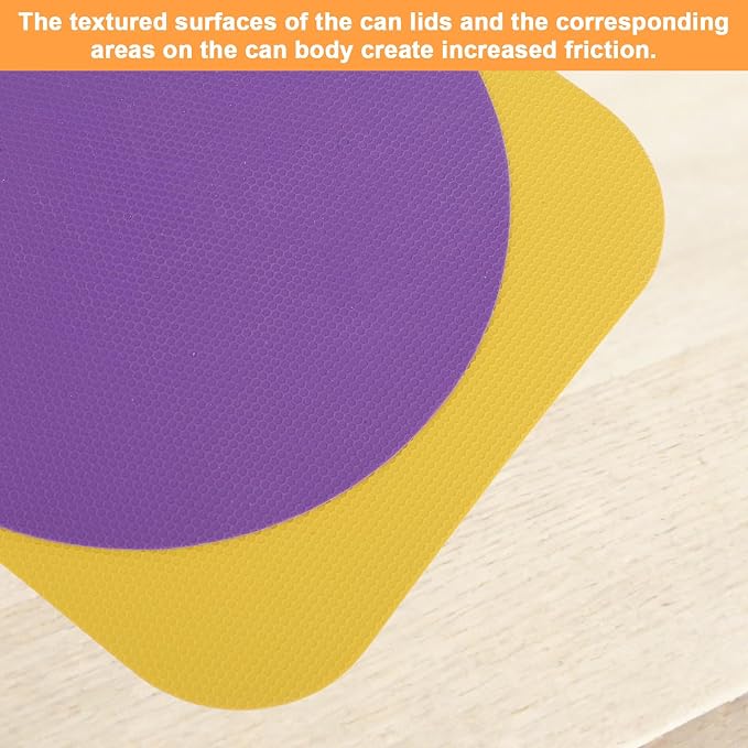 LUTER 4pcs Jar Opener Gripper Pads, Reusable Rubber Jar Grippers Multi-function Bottle Lid Opener for Kitchen Coasters (Yellow, Purple)