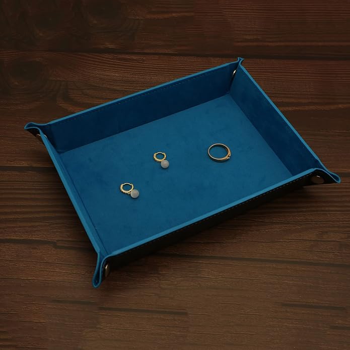 Valet Organizer - Catchall Tray for Jewelry, Wallets, Watches, Keys, Coins, Phones, Glasses - Perfect for Nightstand, Desk, Entryway