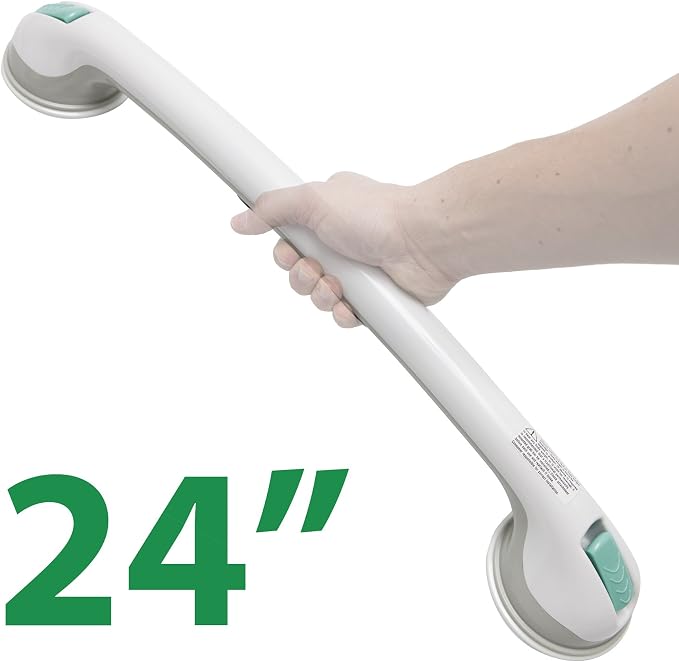 PCP Suction Grip Bathtub and Shower Safety Handle, White, 24 Inch