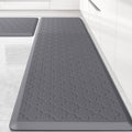 Kitchen Mat [2 PCS] Cushioned Anti-Fatigue Floor Mat Water Resistant Non-Skid Kitchen Mats and Rugs Ergonomic Comfort Foam Kitchen Rugs Standing Mat for Floor Office Sink (Grey,20"x30"+20"x60")
