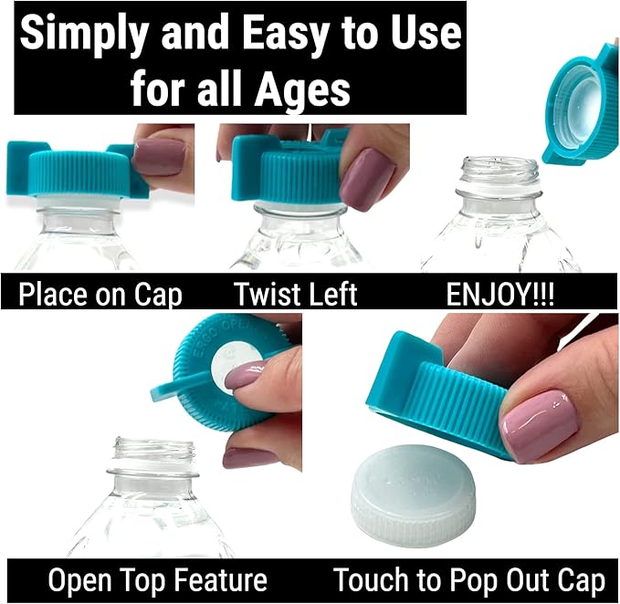 3-Pack WATER BOTTLE Opener ERGO OPENER | Arthritis Sufferers Elderly Seniors Weak Hands | Easy Twist-Off Plastic Bottle Opening Tool Travel On-Go | Carpal Tunnel | MADE in USA