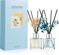 Jasmine White Tea Gardenia Bathroom Diffuser, 3.4 oz Reed Diffuser with Dried Flower for Small Place, Last up to 60 Days