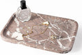Koville Marble Tray, 12"x8" Marble Vanity Tray for Countertop Bathroom Kitchen Dresser, Decorative Catchall Trays for Perfume Jewelry, Rectangular Stone Serving Tray(Purple)