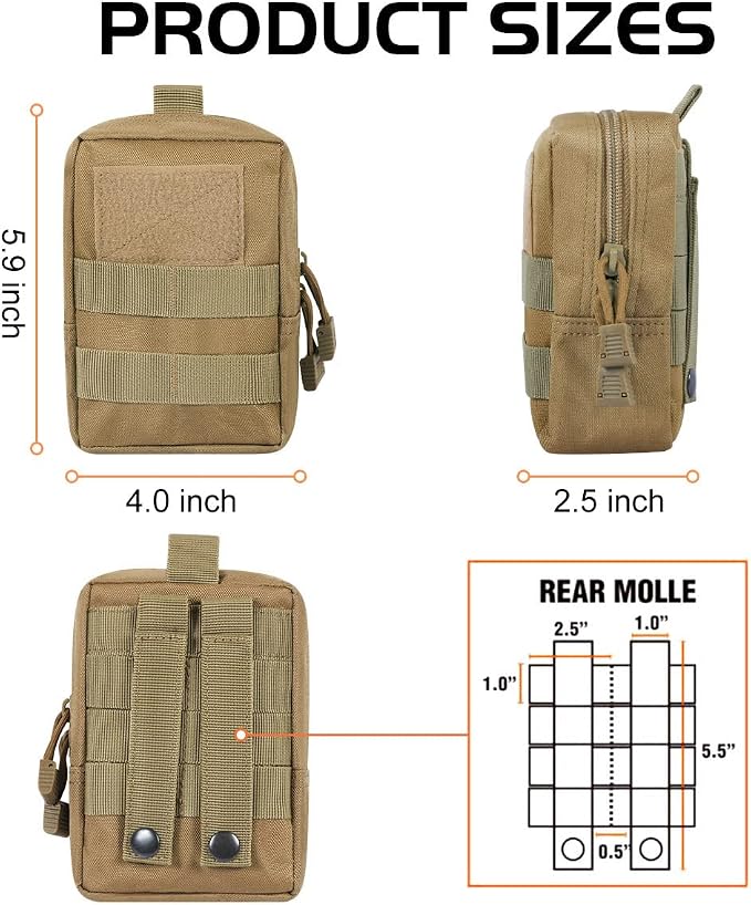 4-Pack Molle Pouch Tactical Molle Pouches Compact Utility EDC Waist Bag Pack