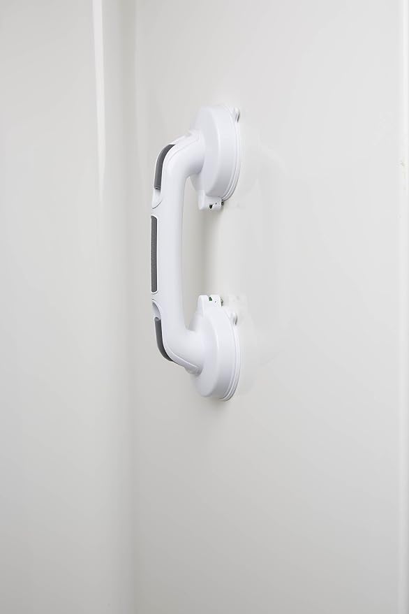 Medline Bath Safety Suction Cup Assist Bar, 12 Inch - Secure Grip, Easy Installation, Ideal for Medical Patients, Hospitals, Nursing Homes, White