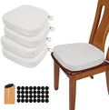 BUYUE Thickened 2.5" Dining Chair Cushions Set of 4, U-Shape High Density Foam Comfortable Chair Pads for Kitchen, Slip Resistant Indoor Seat Cushions (4 PCS, Light Gray)