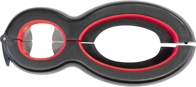 Westmark Multi-Opener, Rubberised Inner Surface, 14 x 6 cm, Stainless Steel/Plastic, Black/red, 10552270