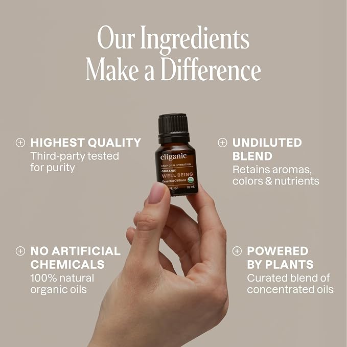 Cliganic Organic Essential Oils Blend - Well Being - Drop of Rejuvenation (Packaging May Vary)