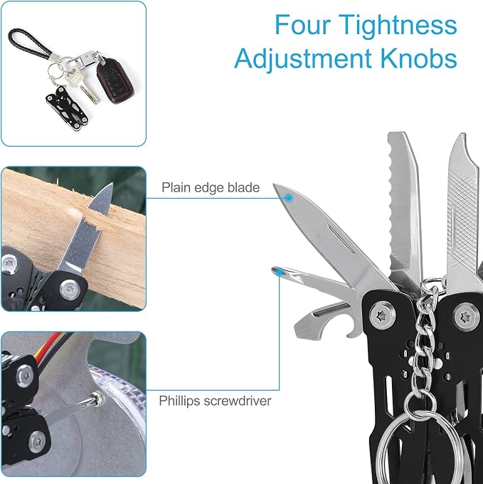 2PCS Bovgero Mini Multitool Pliers 15 in 1, Handmade Multi Tool Plier, Premium Keychain Multitool, Small Multi-tool, Birthday Fathers Day Gift for Men Him Husband Boyfriend Father Handyman