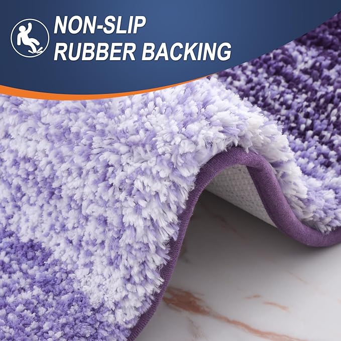 OLANLY Large Bathroom Rugs Mat 40x24, Extra Soft Absorbent Microfiber Bath Rugs, Rubber Backing, Quick Dry, Machine Washable Bath Mat for Bathroom Floor, Tub and Shower, Home Decor Accessories, Violet