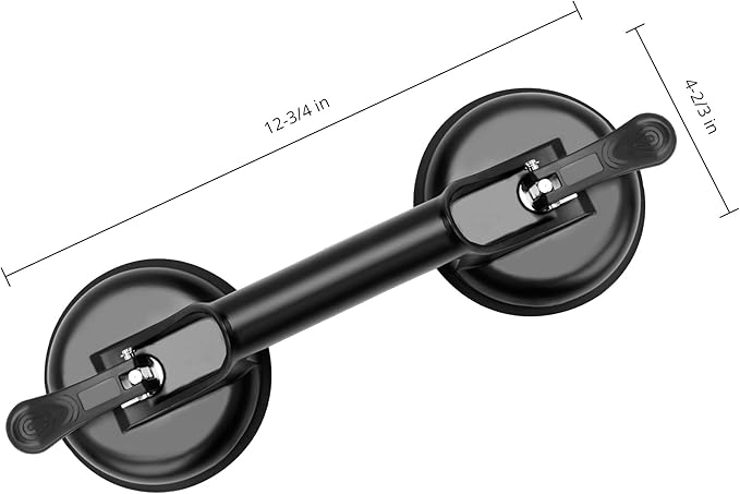 FCHO Glass Suction Cups Heavy Duty Aluminum Handle Holder Hooks to Lift Large Glass/Moving/Pad for Lifting/Dent Fixer (2 Pack)