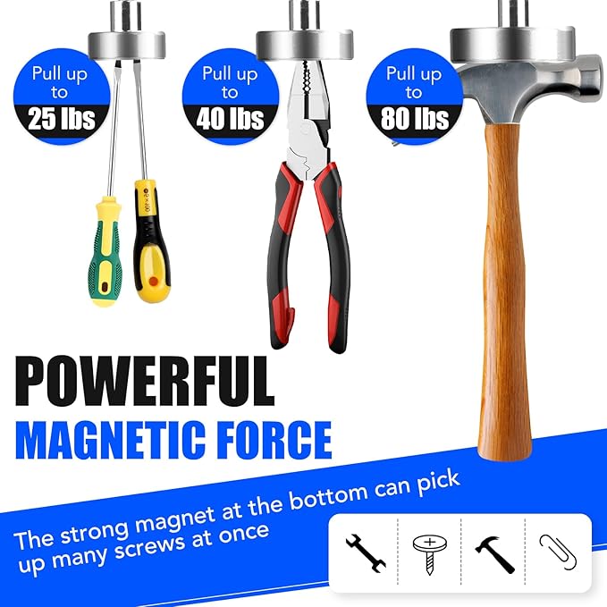 3PCS Telescoping Magnetic Pick Up Tool Extendable up to 31", 30lb 40lb 80lb Telescopic Magnet Stick with Extra Strong Magnet for Men, Husband, Birthday, Father's Day, Christmas