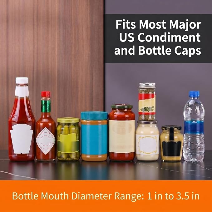 4 in 1 Multi-Purpose Jar Opener, Adjustable 3-Claw Lid Gripper & Bottle Cap Remover Tool for Seniors, Easy Open Jars, Cans, Bottles for Kitchen and Home Use