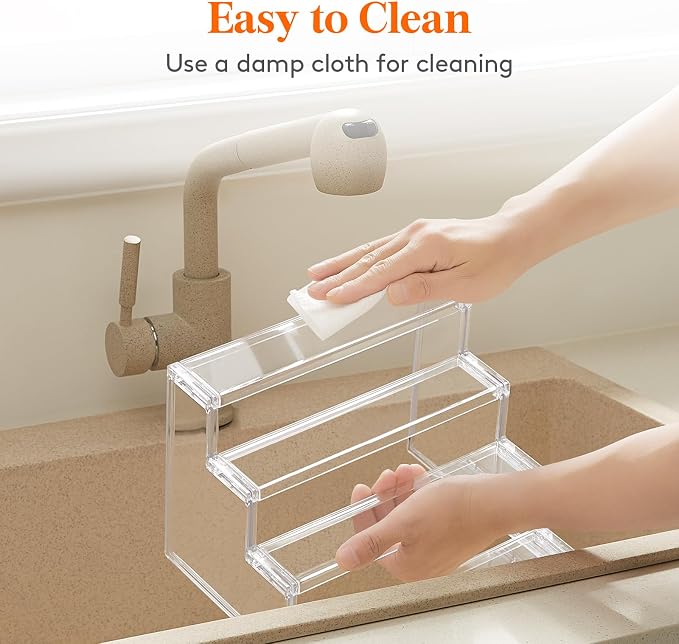 Lifewit Perfume Organizer, Bedroom Decor, Cologne Cupcake Stand, Tool-Free Assembly, Makeup Display Shelf for Vanity Bathroom Counter Storage, Clear, 30 cm/12", 2 Pcs