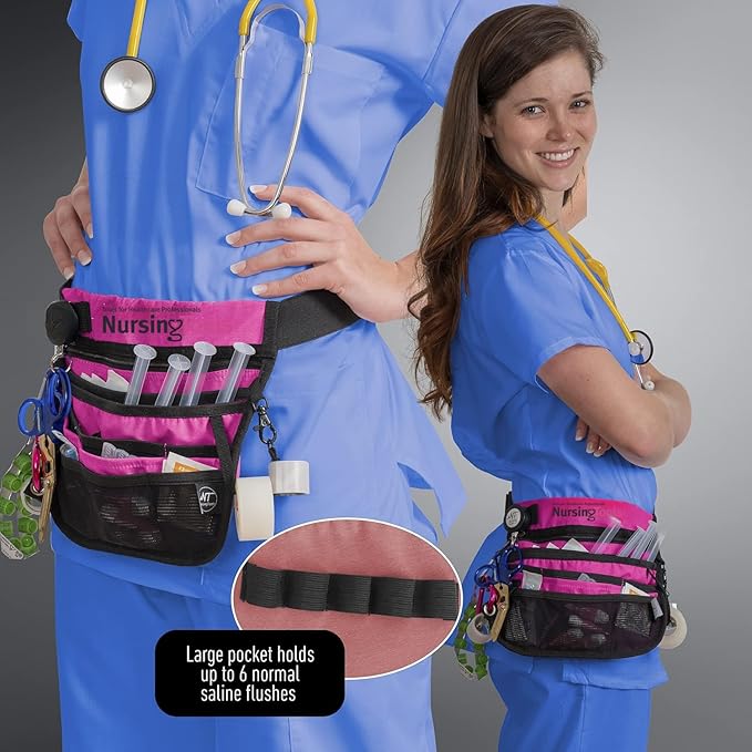 Kangapak Nurse Fanny Pack Multi Compartment Waist Organizer Tool Bag for Students, Practitioners & Medical Professionals