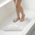 Upgraded Anti Slip Shower Mat for Inside Shower,Non Slip Bathtub Mat with Suction Cups,Shower Floor Mat,Scrubber Mats,Easy to Clean,Quick Dry,Easy Drainage,Loofah Bath Mat for Tub,White,17''x32''