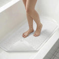 Upgraded Anti Slip Shower Mat for Inside Shower,Non Slip Bathtub Mat with Suction Cups,Shower Floor Mat,Scrubber Mats,Easy to Clean,Quick Dry,Easy Drainage,Loofah Bath Mat for Tub,White,24''x24''