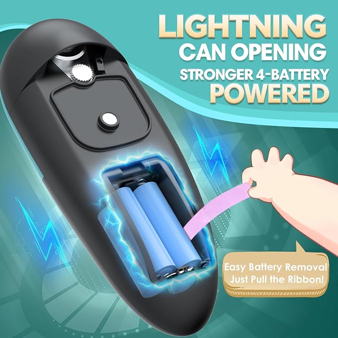 Electric Can Opener, Fits All Can Sizes One Touch Automatic Can Opener, Electric Can Opener for Kitchen Food Safe Smooth Edge, Kitchen Gadgets Battery Operated Can Opener for Seniors, Arthritis, Chef