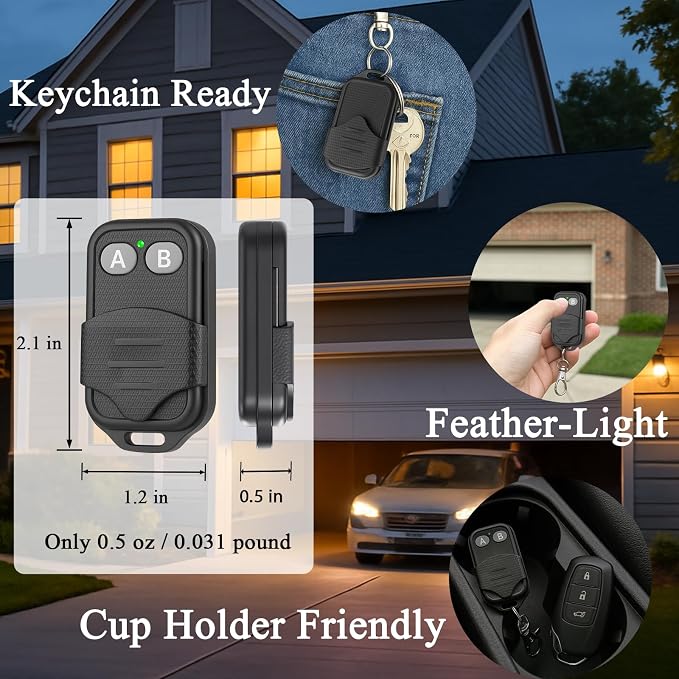 3 for LiftMaster Chamberlain Craftsman Garage Door Opener Remote Replacement 893LM 893Max 891LM 971LM 973LM 371LM 373LM Garage Door Opener Keychain Mini Sliding Cover Remote