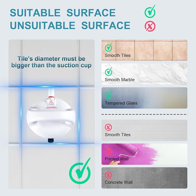 Upgraded Suction Shower Grab Bar, Extra Strong 418lb Suction Handle for Bathtubs, Showers, and Toilets, Safety for Elderly/Seniors, White, 2 Pack