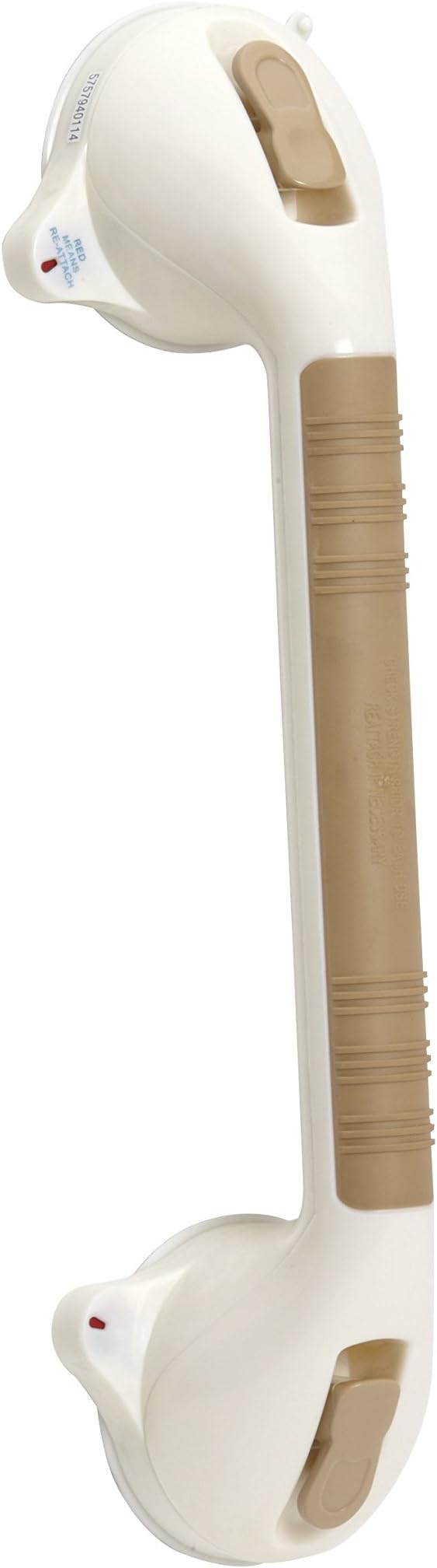 DMI Suction Cub Grab Bars for Bathroom, Shower Grab Bar, Shower Handles for Elderly, Grab Bars for Bathtubs and Showers, Suction Grab Bar for Shower, Tub Grab Bar, 16 Inch, Sand (Pack of 2)