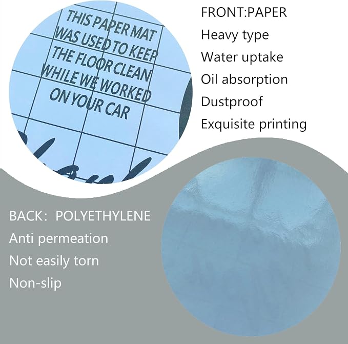 White Car Paper Floor Mats,100Pcs Vehicles Disposable Floor Pads,Temporary Cars Floor Protector,Automotive Mat Covers Protector,Detailing Detail Wash,Temporary Sticky 16x20inch