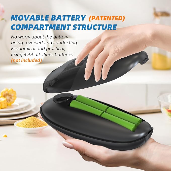 YFL Automatic Electric Can Opener: Battery Operated One Touch Hands Free Smooth Edge - Easy Open Cans, Cat & Dog Food for Seniors & Arthritis Sufferers