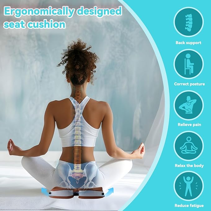Seat Cushions for Office Chairs Wheelchair Cushion for Long Sitting Back Pain，Memory Foam Seat Car Computer Desk Chair Cushion，Coccyx Cushion for Tailbone Pain Relief Cushion Office Chair Brown