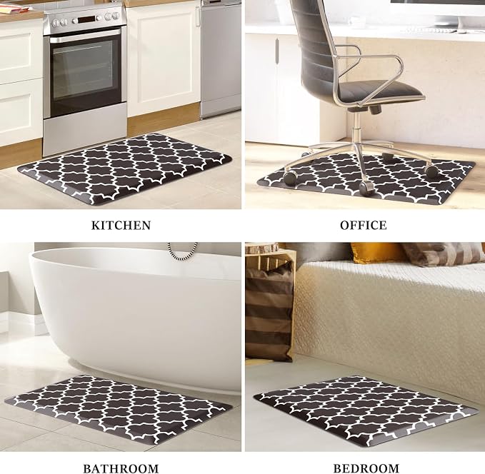 WISELIFE Anti Fatigue Floor Mat - 4/5 Inch Thick Kitchen Mat Non Slip Waterproof Heavy Duty Ergonomic Comfort Mat Durable for Home, Office, Sink, Laundry,(20" x 32", Chocolate)