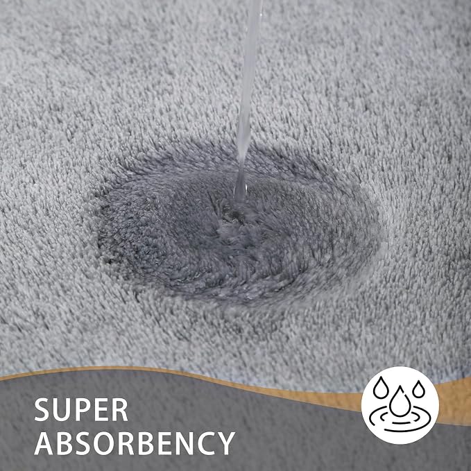 MINIDEAR Bathroom Rugs 36x24 Dark Gray - Thick Memory Foam Bath Mat, Ultra Soft & Plush Fluffy, Non-Slip, Quick Dry, Absorbent Washable Floor Microfiber Mat for Tub, Home Decor Accessories
