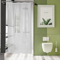 AmazerBath 48x72 Shower Curtain Stall, Small Shower Curtain for Shower Stall, Clear Bathroom Curtain Plastic, Thick PEVA Bathroom Accessories with 2 Clear Weighted Stones and 8 Grommet Holes