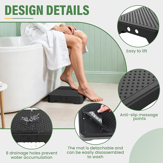 SOYO Mobility One Step Stool, Heavy Duty Indoor Outdoor Non-Slip Small Step Platform Assistive Device for Adult Elderly, Standing Support and Step Riser for Car, Bed, Door, Stair, Bathroom Black-Black