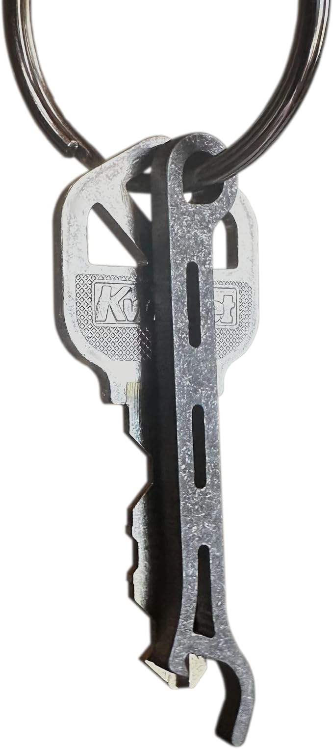 Gear Infusion Brew Soldier Bottle Opener - Thin Titanium Bottle Opener with Key Ring - Made in the USA (Stone Tumbled)