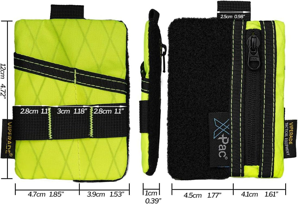 VIPERADE VE15 Small EDC Pouch, Pocket Organizer, EDC Pocket Pouch with DIY Patches Area, EDC Pocket Organizer Wallet for Cards, Small Tool Pouch for EDC Gears
