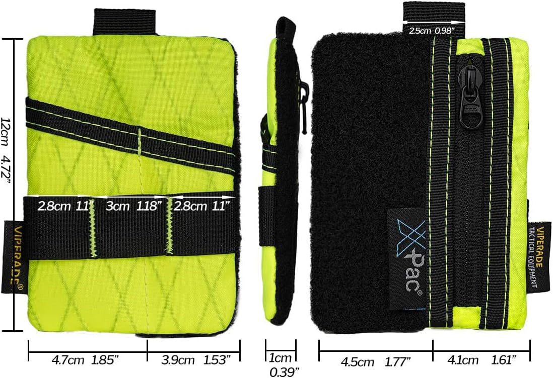 VIPERADE VE15 Small EDC Pouch, Pocket Organizer, EDC Pocket Pouch with DIY Patches Area, EDC Pocket Organizer Wallet for Cards, Small Tool Pouch for EDC Gears