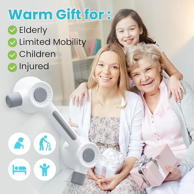 TAILI Grab Bars for Shower,Maximum 350lbs, 2 Pack Super Strong Adhesive Shower Grab Bars for Seniors, Shower Handles for Elderly Suction,Safety Grip Rails for Microcrack Tile,Drill-Free Waterproof